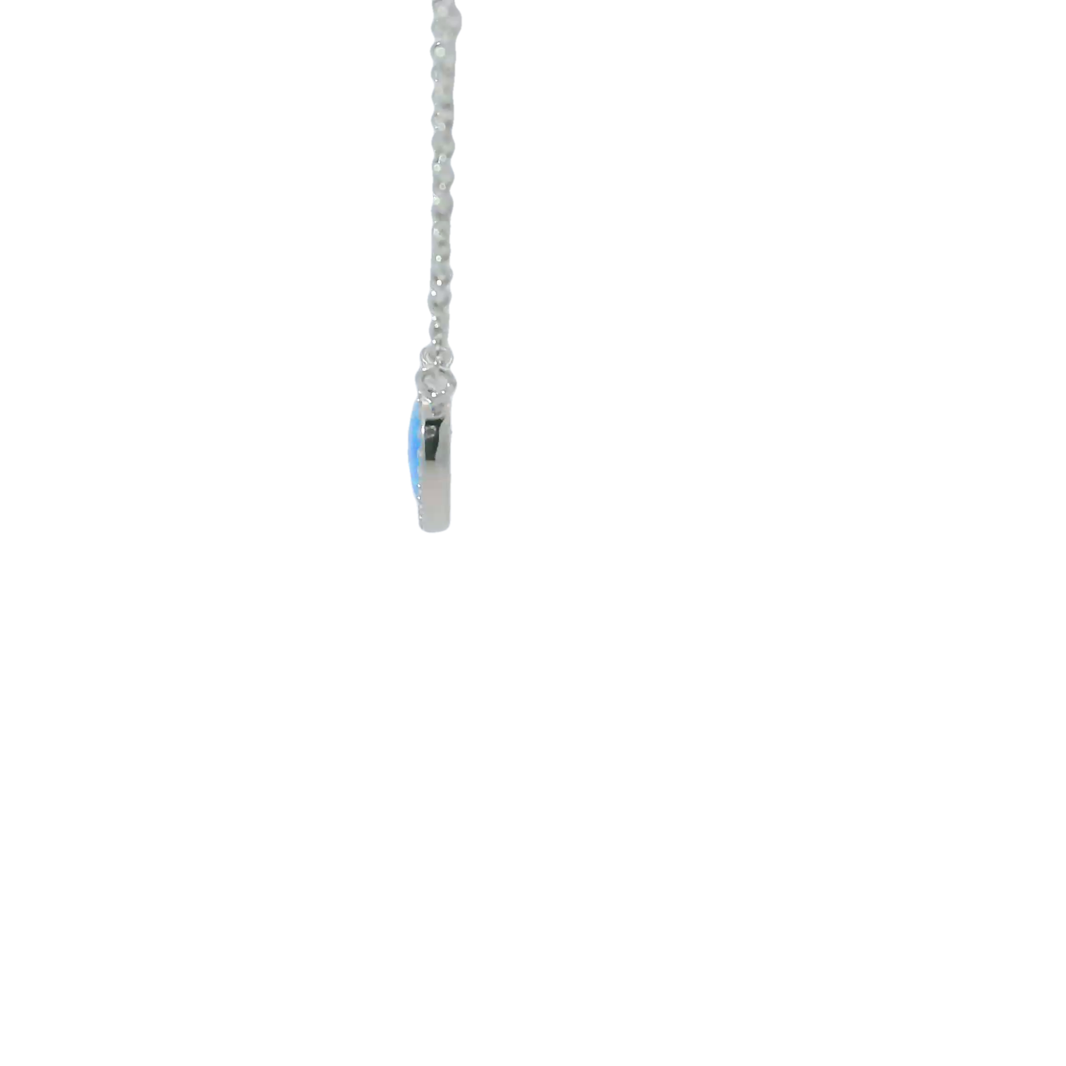 Sterling silver lab opal necklace (heart)
