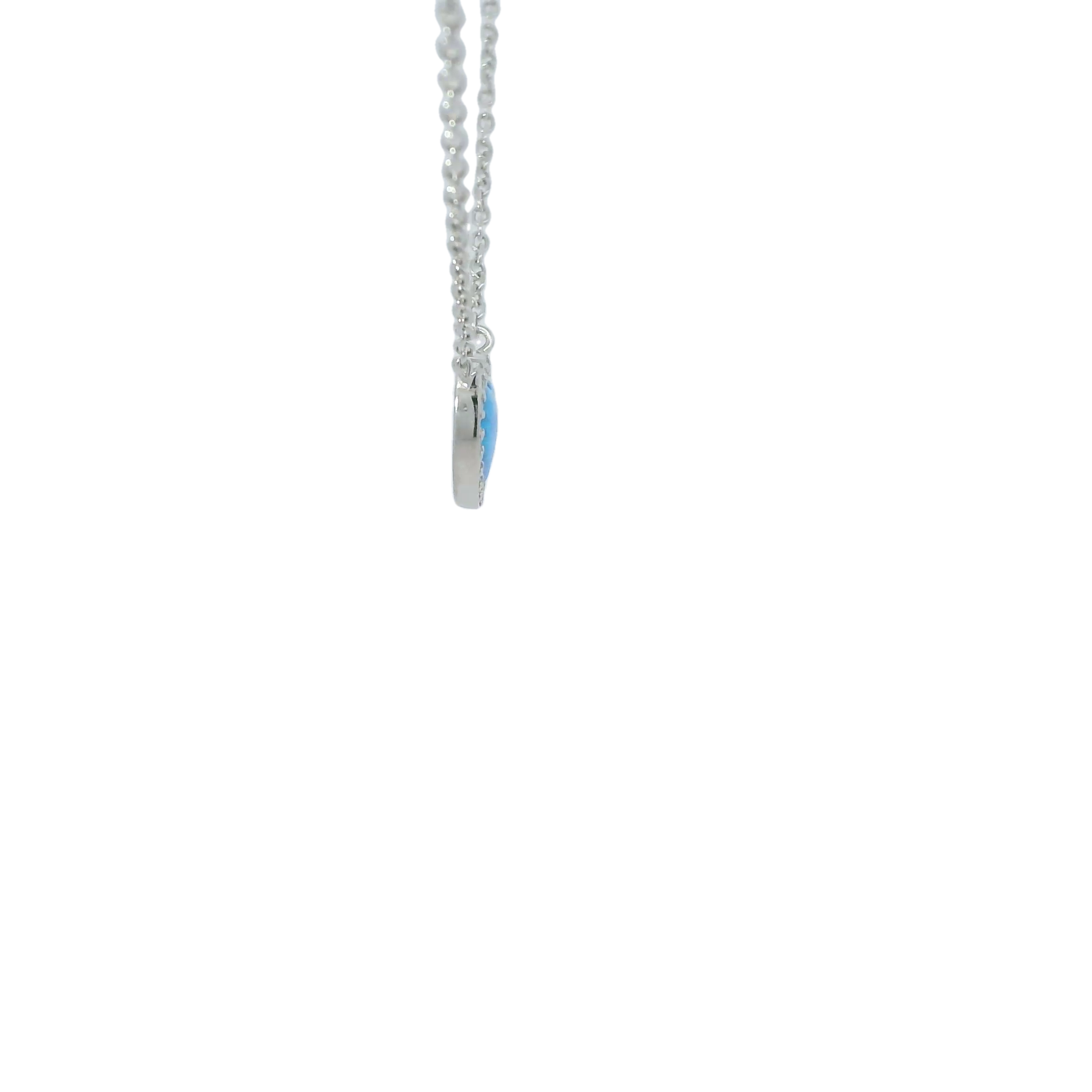 Sterling silver lab opal necklace (heart)