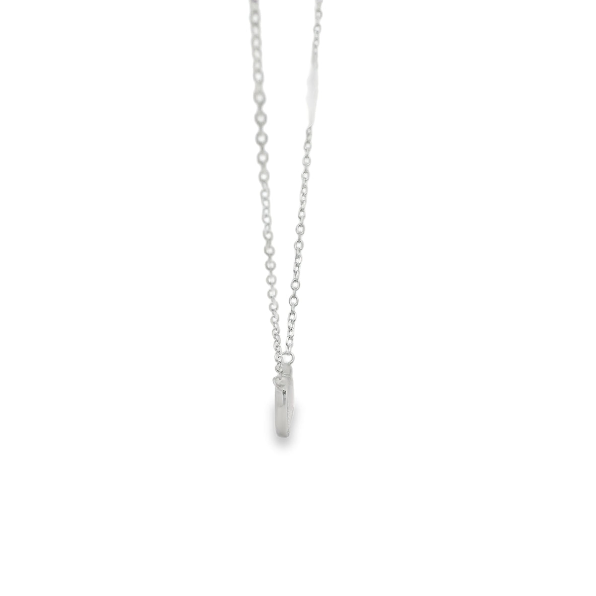 STERLING SILVER PINK LAB OPAL NECKLACE (HEART)