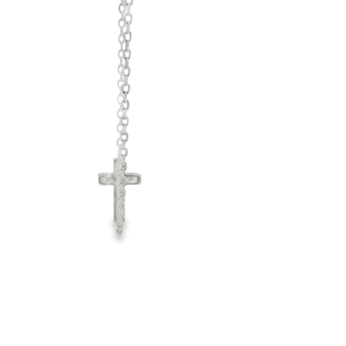 STERLING SILVER CZ CROSS BRACELET