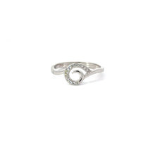 Load image into Gallery viewer, WHITE CUBIC ZIRCONIA STERLING SILVER RING (WAVE)