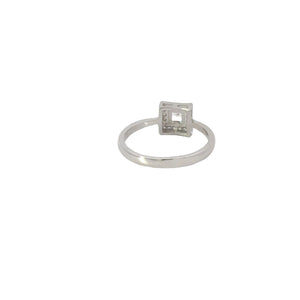 WHITE CUBIC ZIRCONIA STERLING SILVER SOLITAIRE ENGAGEMENT/WEDDING RING (PRINCESS)