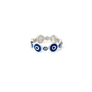 DARK BLUE EVIL EYE RING