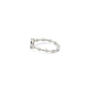 WHITE CUBIC ZIRCONIA STERLING SILVER RING (CROSS)