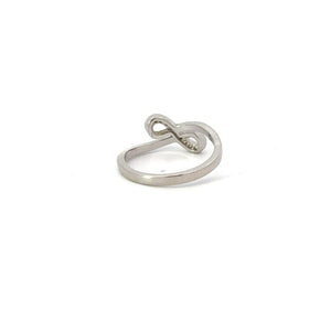 WHITE CUBIC ZIRCONIA STERLING SILVER RING (INFINITY)