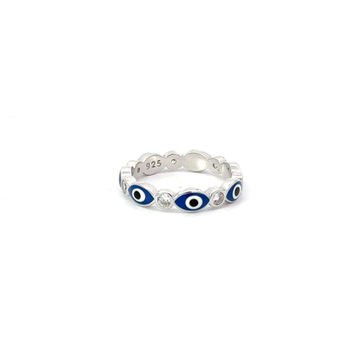 DARK BLUE CUBIC ZIRCONIA EVIL EYE RING