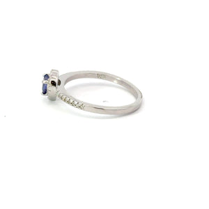 TANZANITE CUBIC ZIRCONIA STERLING SILVER RING (HEART)