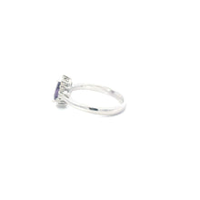 Load image into Gallery viewer, AMETHYST CUBIC ZIRCONIA STERLING SILVER RING (TEARDROP)