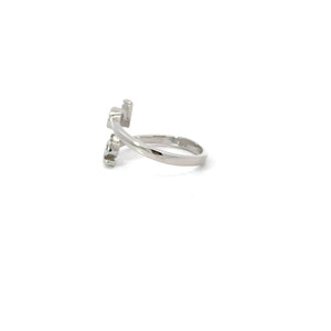 WHITE CUBIC ZIRCONIA STERLING SILVER RING (LOVE)