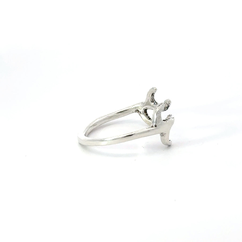 Sterling silver deer antler ring