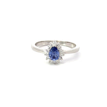 Load image into Gallery viewer, TANZANITE CUBIC ZIRCONIA STERLING SILVER RING (TEARDROP)