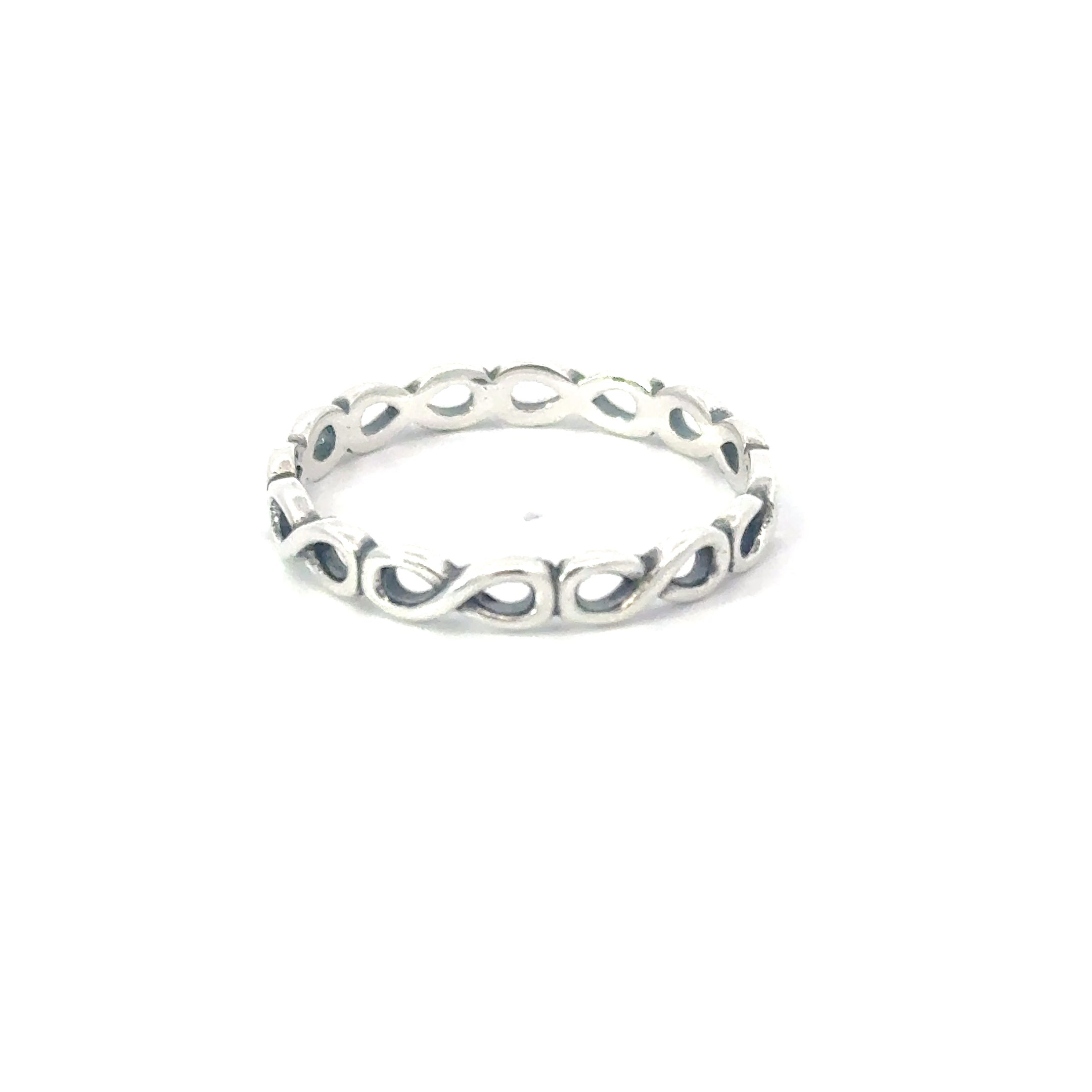 INFINITY BAND STERLING SILVER RING