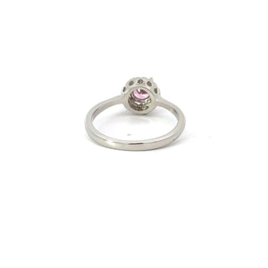 PINK SAPPHIRE CUBIC ZIRCONIA STERLING SILVER RING (ROUND)