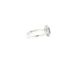 Load image into Gallery viewer, AMETHYST CUBIC ZIRCONIA STERLING SILVER RING (TEARDROP)