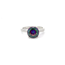 Load image into Gallery viewer, MYSTIC TOPAZ CUBIC ZIRCONIA STERLING SILVER RING (ROUND)