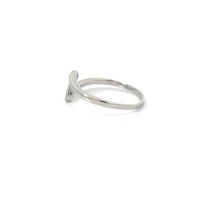 WHITE CUBIC ZIRCONIA STERLING SILVER RING (WAVE)