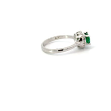 Load image into Gallery viewer, EMERALD GREEN CUBIC ZIRCONIA STERLING SILVER RING (ROUND)