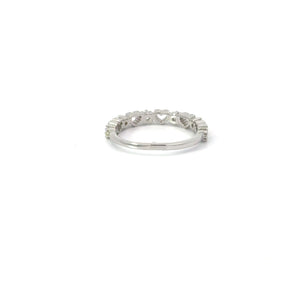 WHITE CUBIC ZIRCONIA STERLING SILVER RING (HEART)