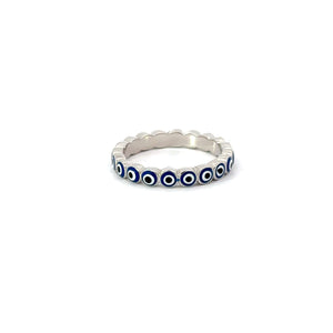 DARK BLUE EVIL EYE RING