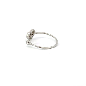 WHITE CUBIC ZIRCONIA STERLING SILVER RING (HEART)