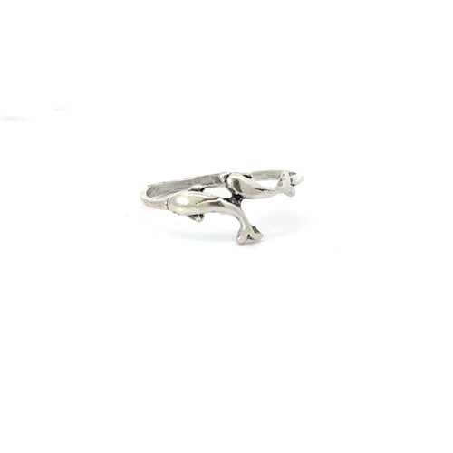Sterling silver dolphin ring