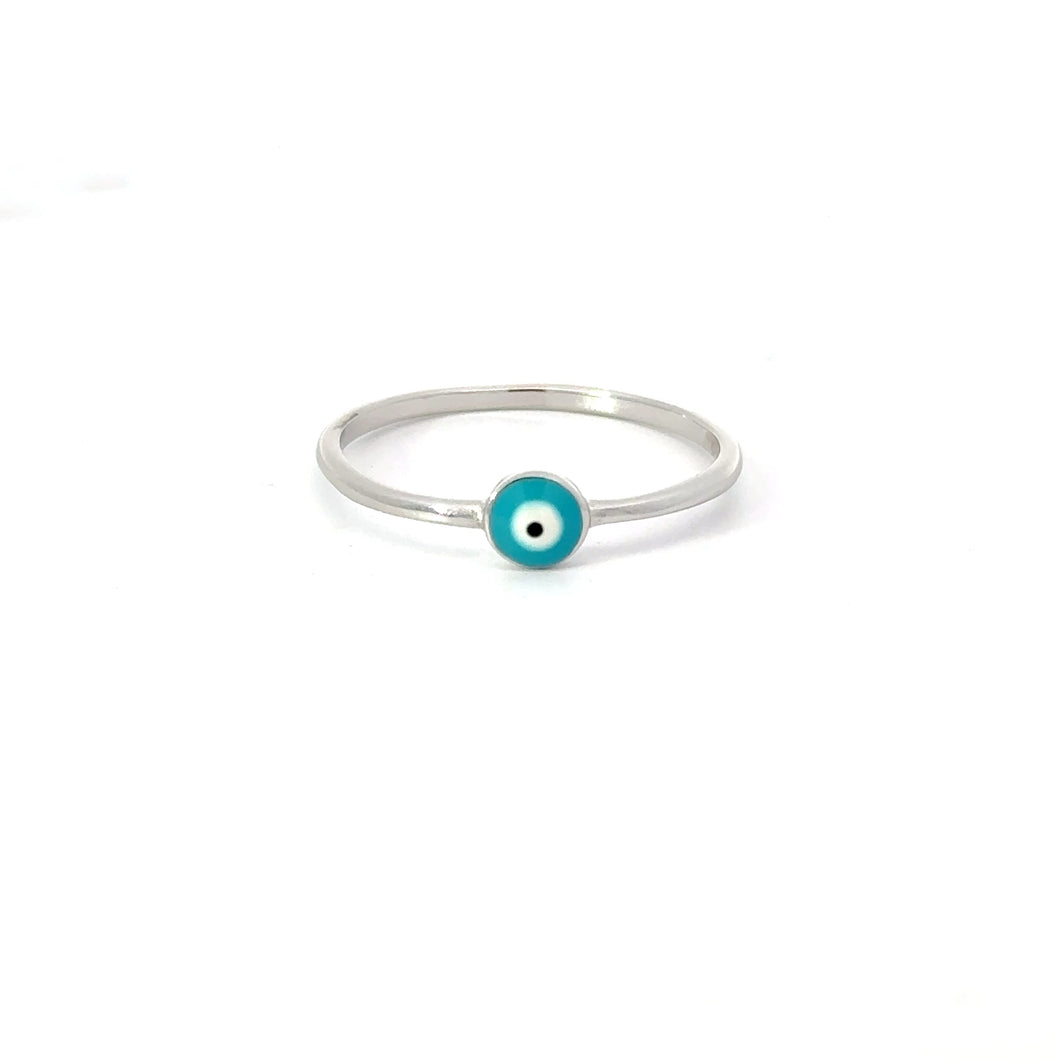 EVIL EYE LIGHT BLUE RING