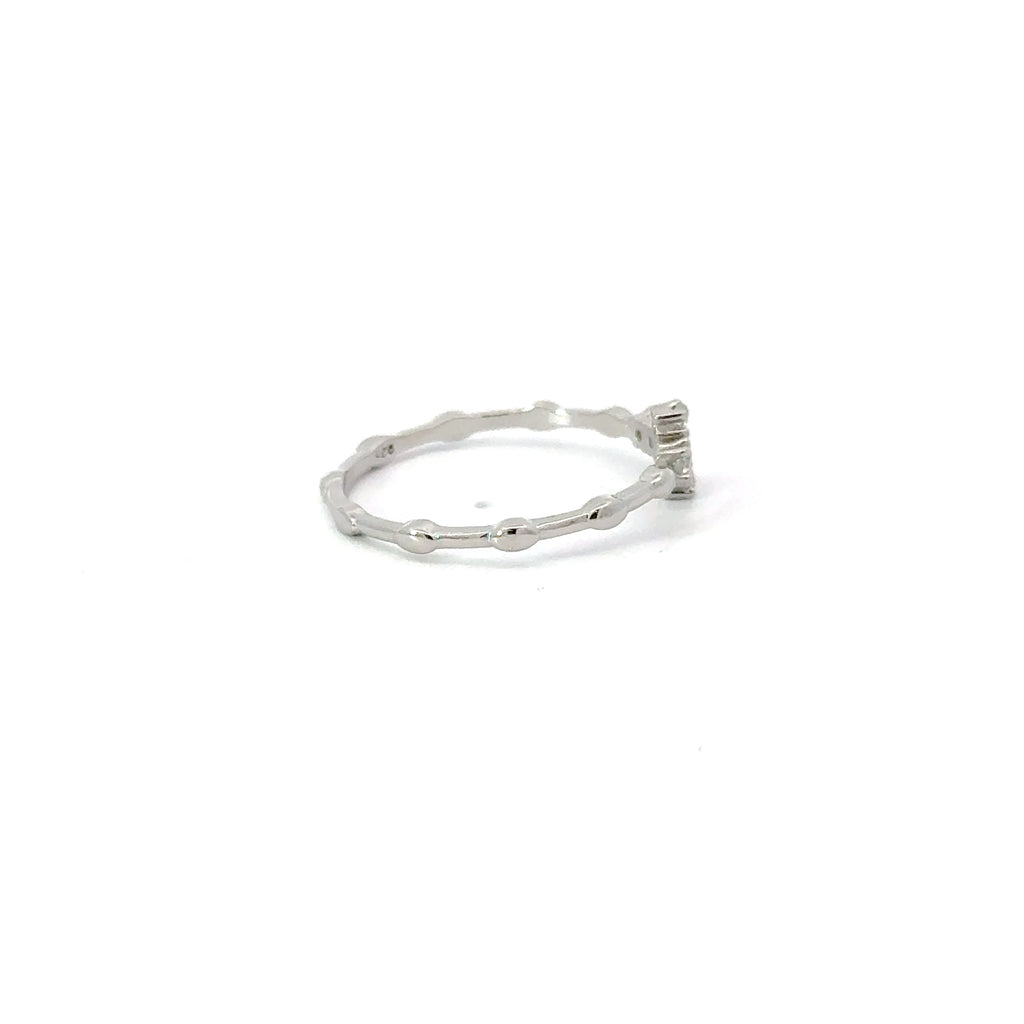 CROSS WHITE CUBIC ZIRCONIA STERLING SILVER RING