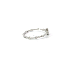 WHITE CUBIC ZIRCONIA STERLING SILVER RING (CROSS)