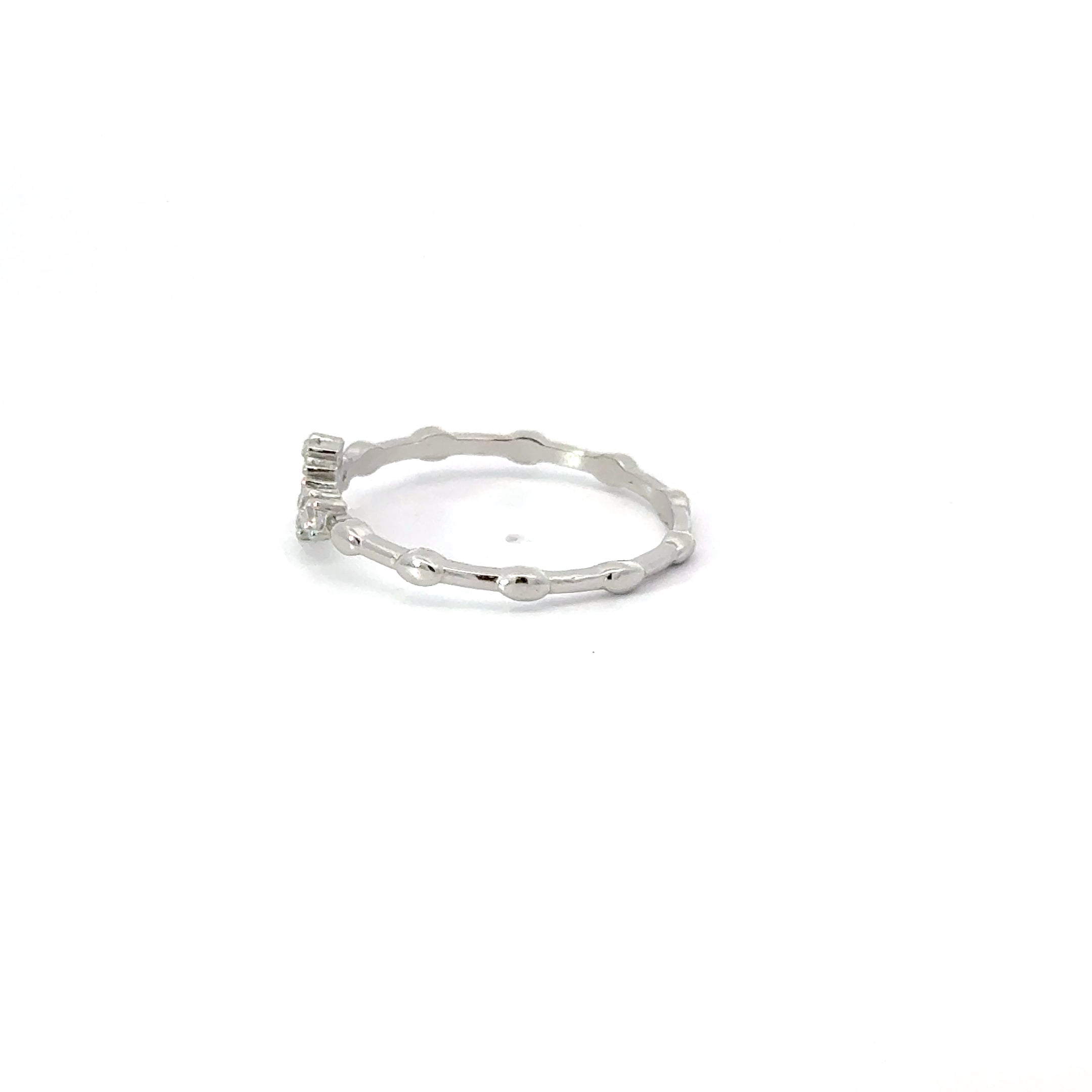 CROSS WHITE CUBIC ZIRCONIA STERLING SILVER RING
