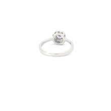 Load image into Gallery viewer, AMETHYST CUBIC ZIRCONIA STERLING SILVER RING (ROUND)