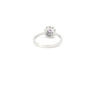 AMETHYST CUBIC ZIRCONIA STERLING SILVER RING (ROUND)