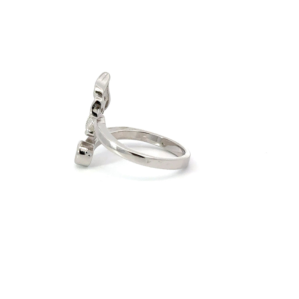 BUTTERFLY  WHITE CUBIC ZIRCONIA STERLING SILVER RING