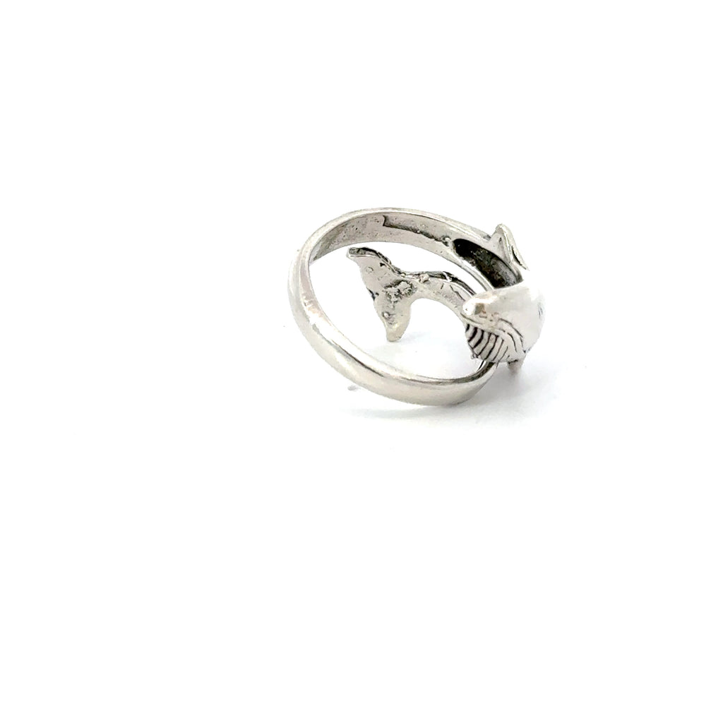 Sterling silver whale ring