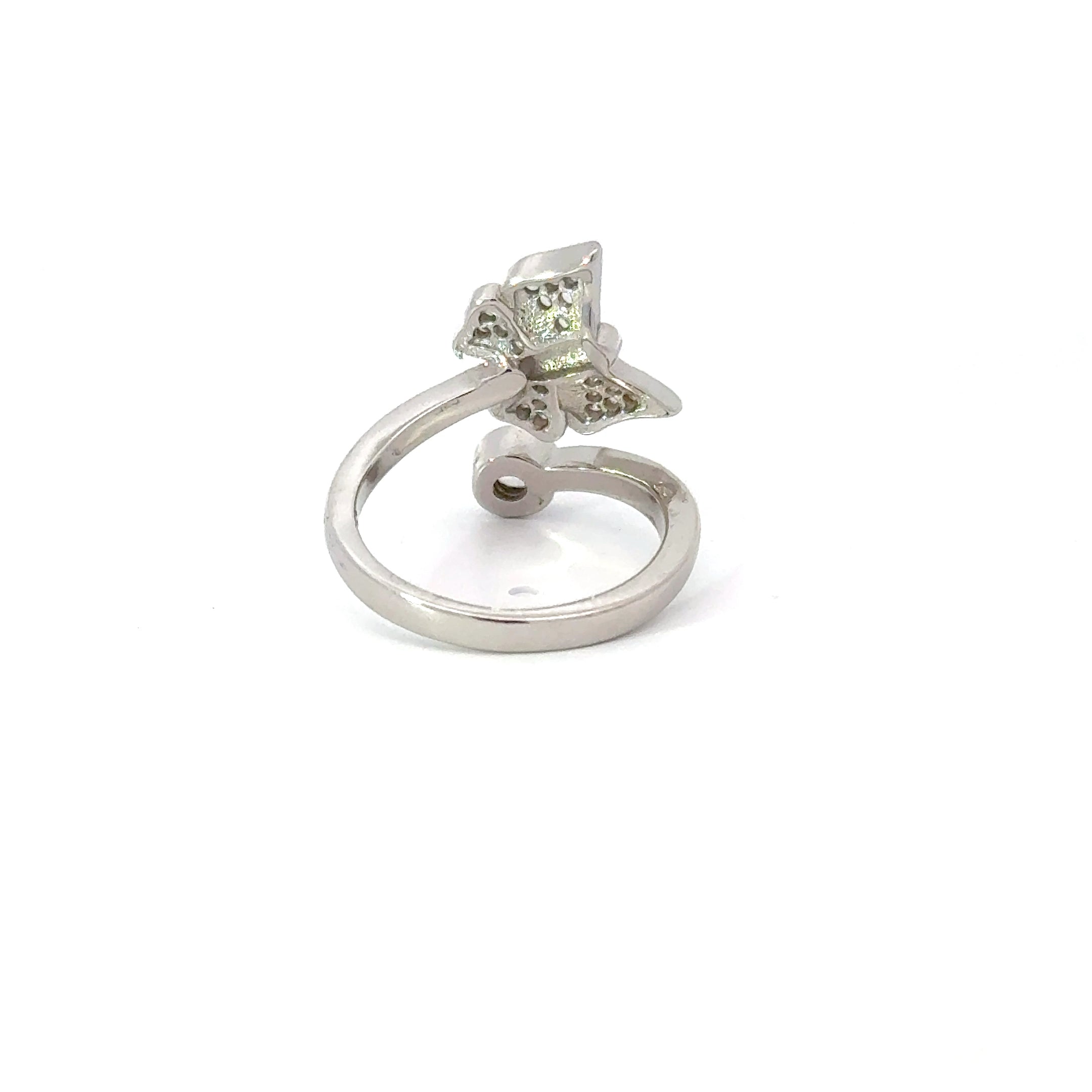 BUTTERFLY  WHITE CUBIC ZIRCONIA STERLING SILVER RING