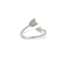 Load image into Gallery viewer, WHITE CUBIC ZIRCONIA STERLING SILVER RING (ARROW)