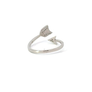 WHITE CUBIC ZIRCONIA STERLING SILVER RING (ARROW)