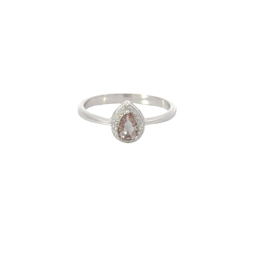 ZULTANITE RING, CUBIC ZIRCONIA STERLING SILVER, THE COLOR OF THE STONE CHANGES WITH DIFFERENT LIGHTING (TEARDROP SHAPE)