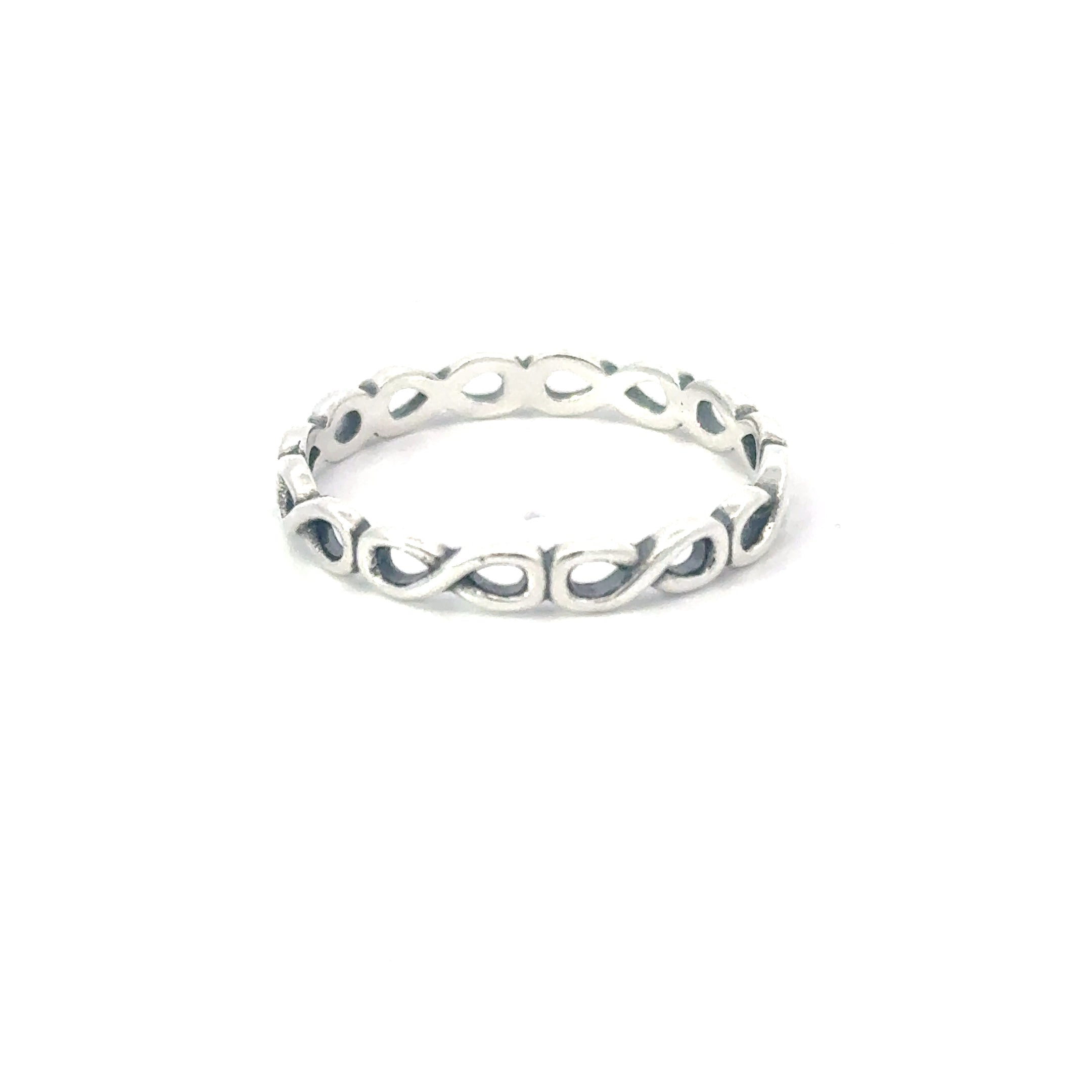 INFINITY BAND STERLING SILVER RING