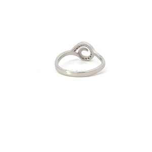 WHITE CUBIC ZIRCONIA STERLING SILVER RING (WAVE)