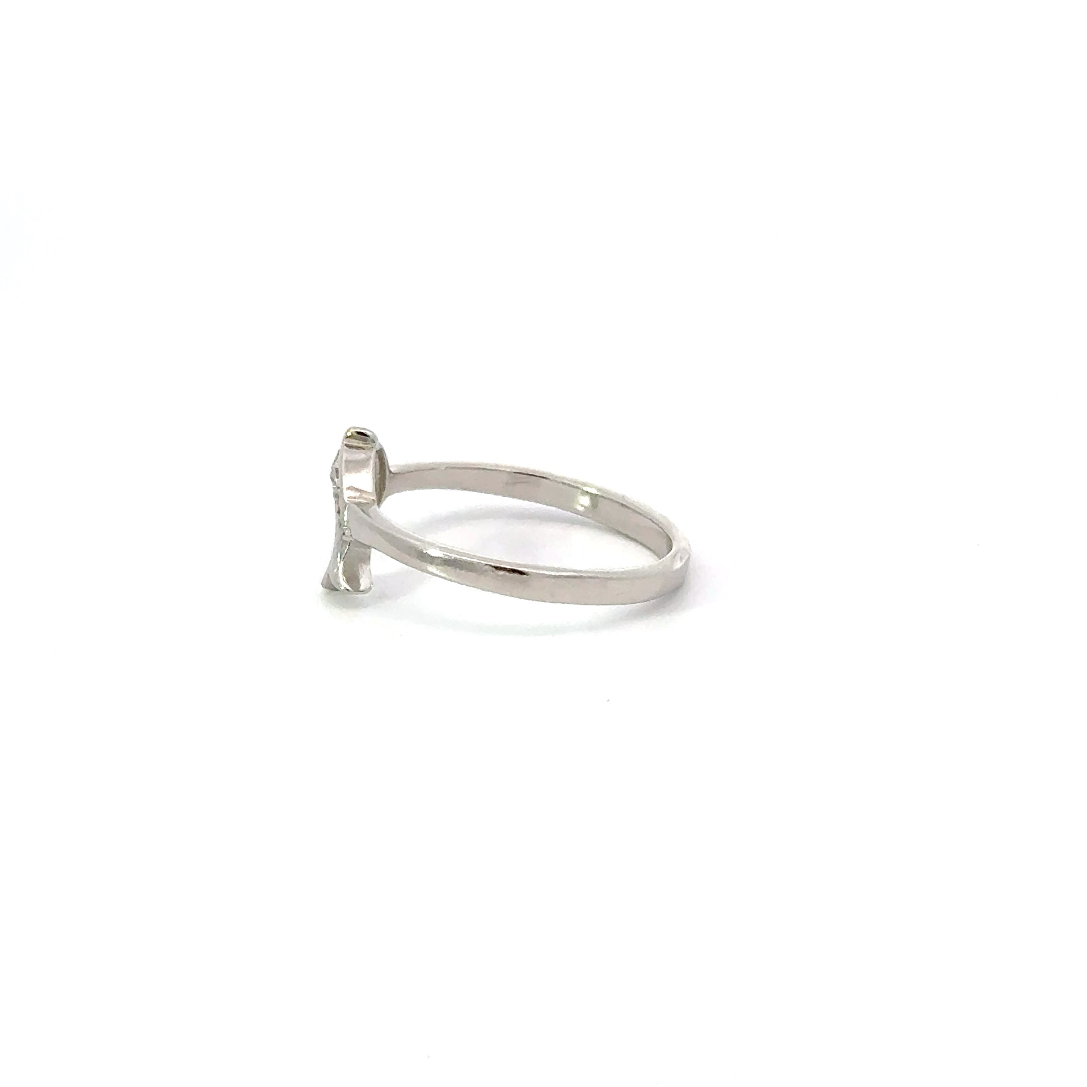 WHITE CUBIC ZIRCONIA STERLING SILVER RING (DOLPHIN)