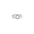 WHITE CUBIC ZIRCONIA STERLING SILVER RING (KEY)