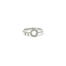 Load image into Gallery viewer, WHITE CUBIC ZIRCONIA STERLING SILVER RING (KEY)