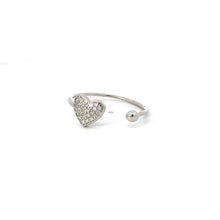 Load image into Gallery viewer, WHITE CUBIC ZIRCONIA STERLING SILVER RING (HEART)