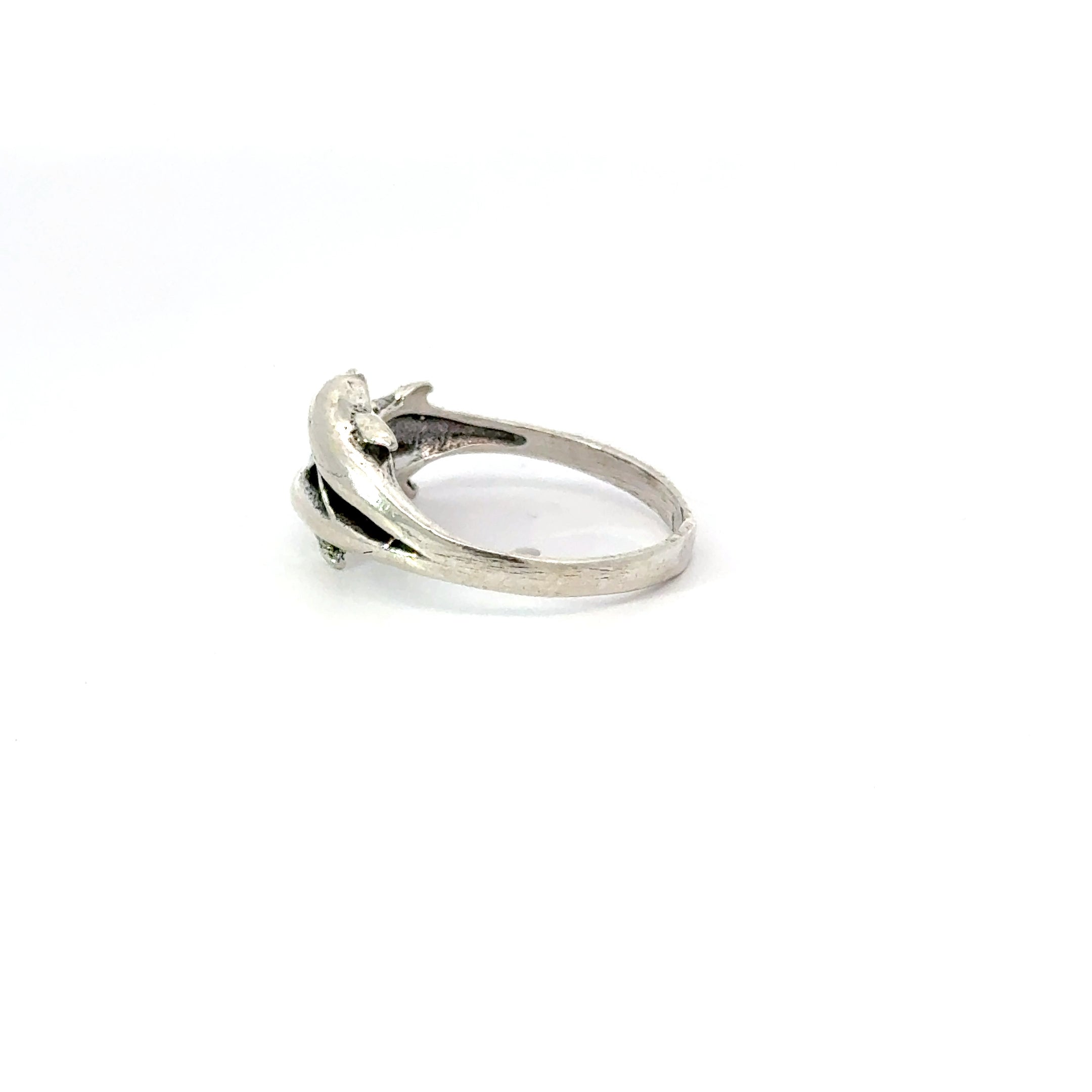 Sterling silver three dolphins ring