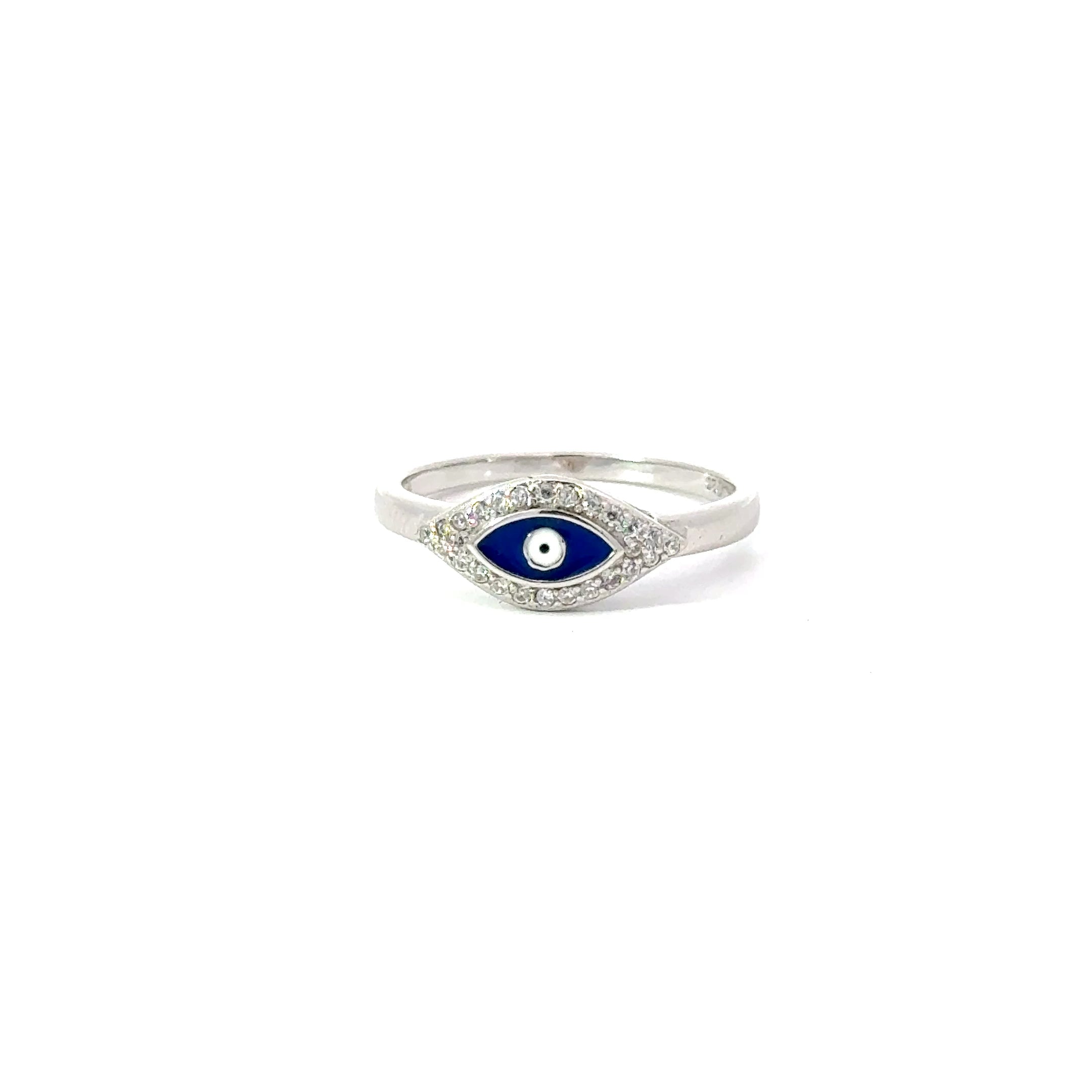 CUBIC ZIRCONIA EVIL EYE RING – JewelrybyDali