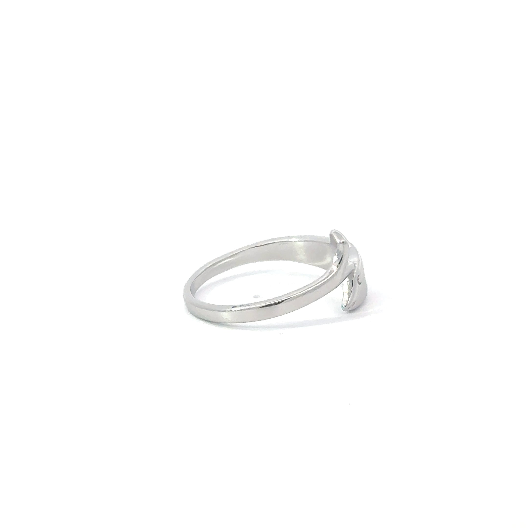Blue lab opal dolphin sterling silver ring