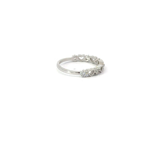 WHITE CUBIC ZIRCONIA STERLING SILVER RING (HEART)