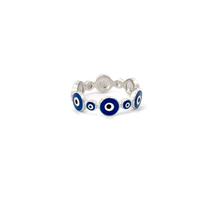 DARK BLUE EVIL EYE RING