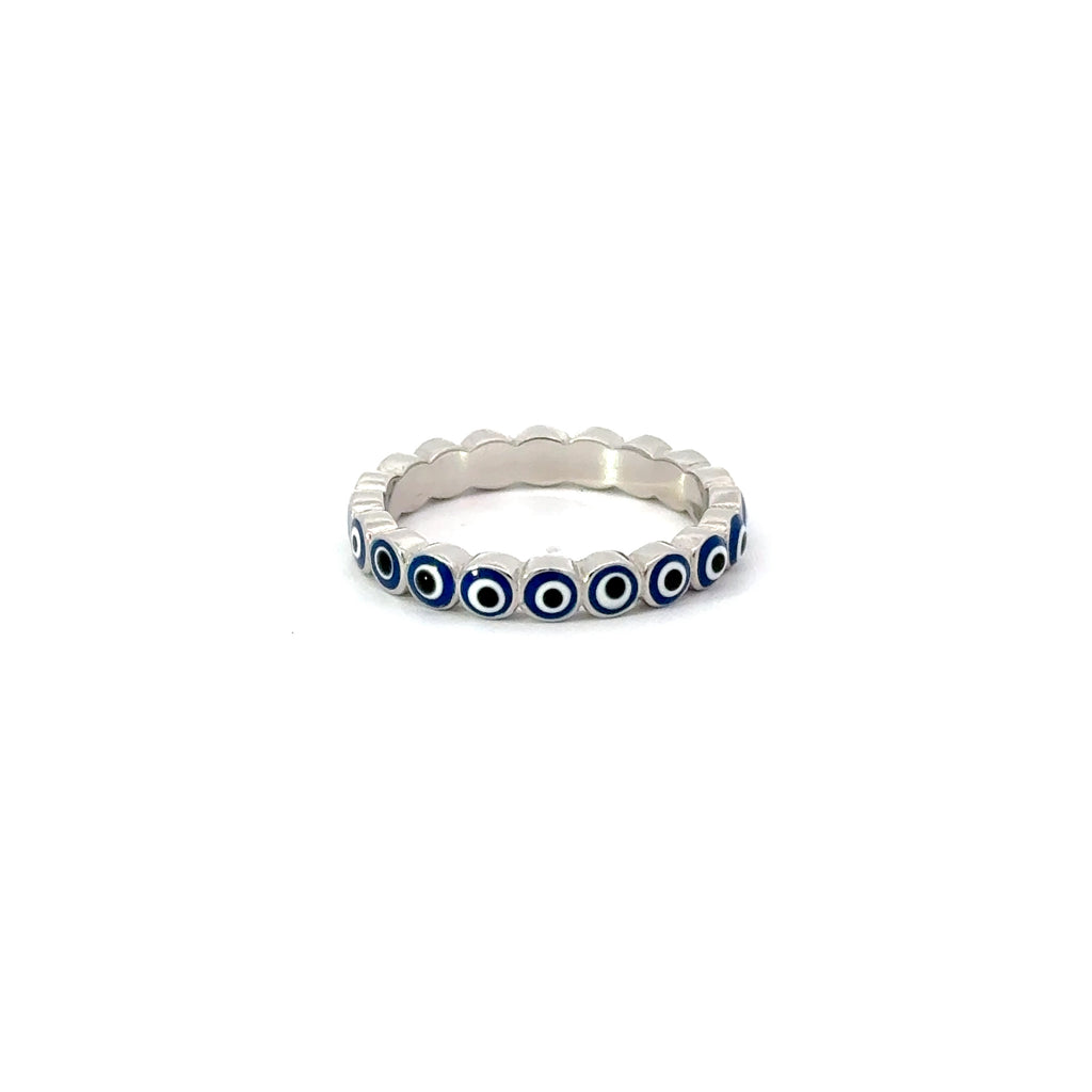 Dark Blue Evil Eye Ring