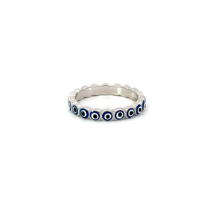 DARK BLUE EVIL EYE RING